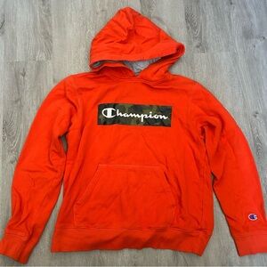 Champion Youth Orange Hoodie With Logo Size XL